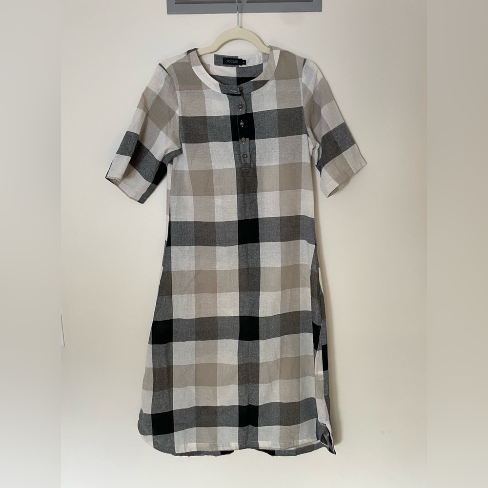 Roolee Jolie Buffalo Plaid midi dress size small